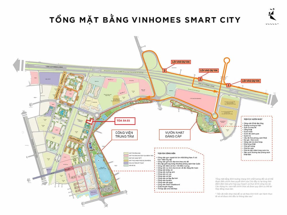 Vị trí quyết định giá căn hộ S4.03 Vinhomes Smart City 1PN