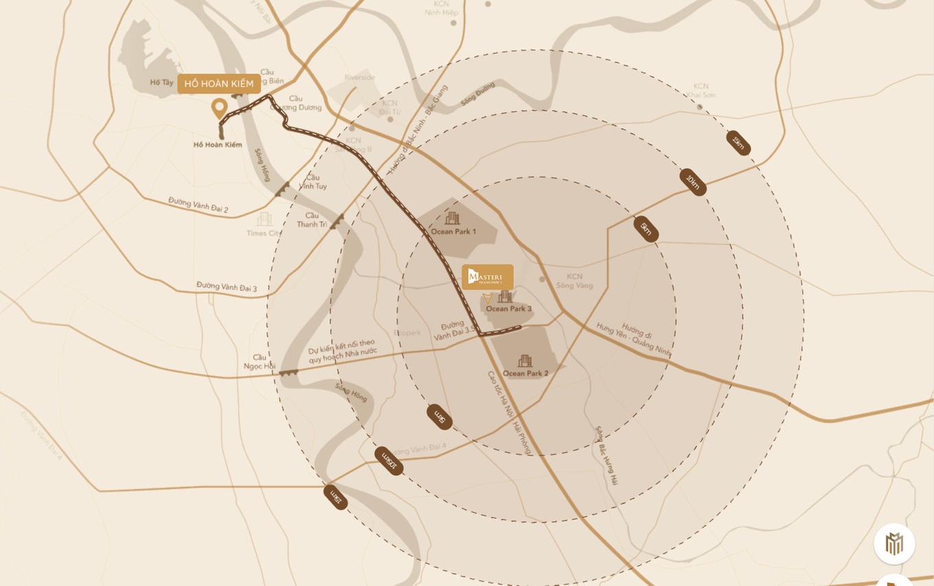 Masteri Homes phát triển dự án Masteri Ocean Park 3 với vị trí ngay tâm điểm của Ocean City